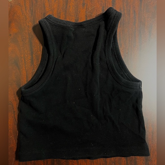 H&M SM black crop top with high neck line. - Picture 2 of 3